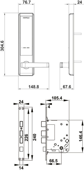 Dijital Kilit, Hafele, EL7200